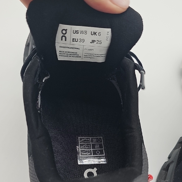 On Running Women's Cloud Flyer Athletic Shoes in Black and White - Picture 9 of 16